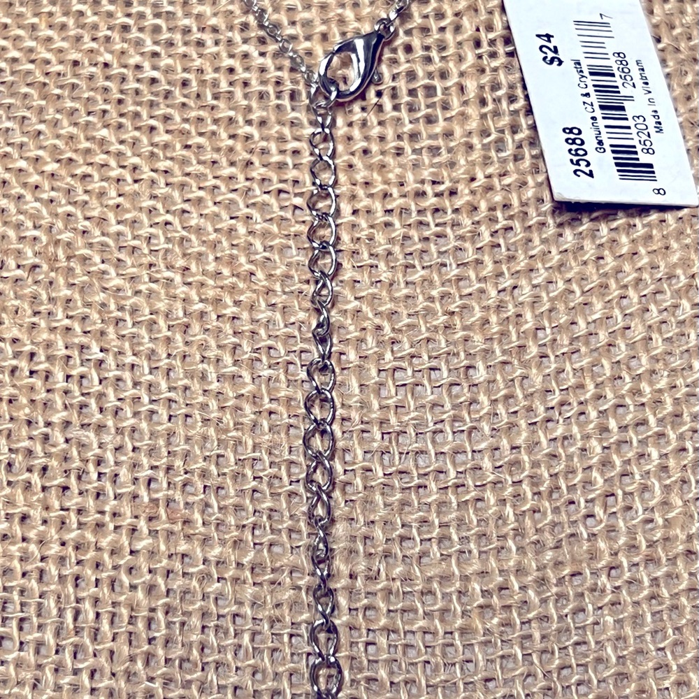🍸3 Cheers Martini Glass Genuine CZ & Crystal Necklace by Cookie Lee - Picture 9 of 12